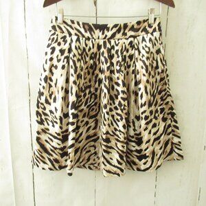 White House Black Market Skirt 4 Animal Leopard Print A Line Knee Length